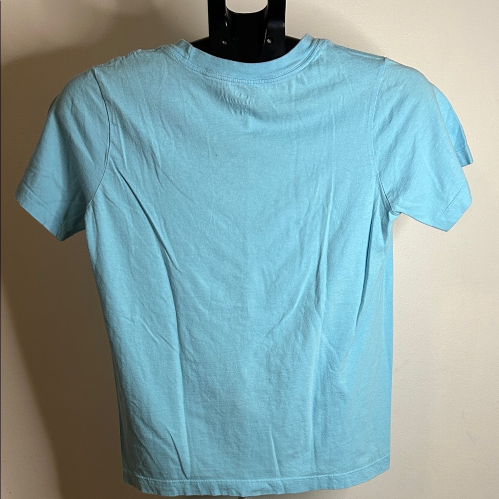 Nike Kids Aqua T-Shirt with Dual Orange and White Logos - Picture 6 of 6